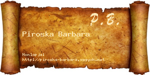 Piroska Barbara névjegykártya